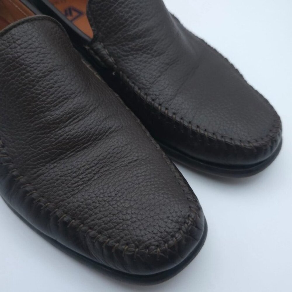 SANDRO MISTER Men's Brown Leather Loafers Shoes Size 9.5 D SPAIN🇪🇸MADE BRN-SY - Picture 9 of 13